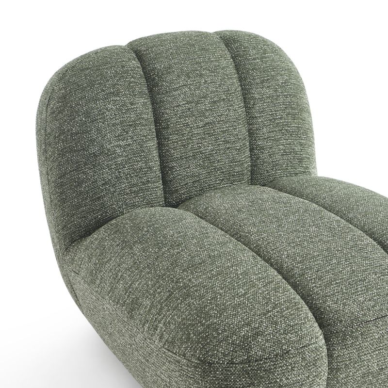 Fauteuil rotatif GEMI 1 place tissu chenille vert