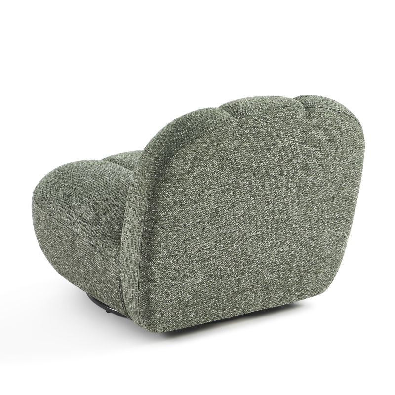 Fauteuil rotatif GEMI 1 place tissu chenille vert