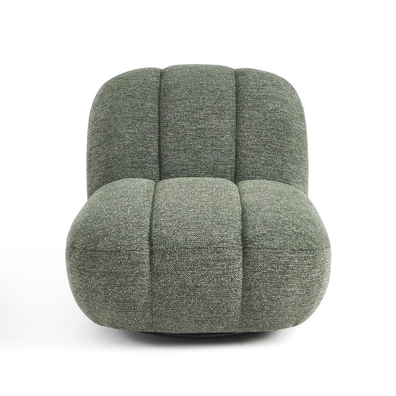 Fauteuil rotatif GEMI 1 place tissu chenille vert