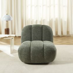 Fauteuil rotatif GEMI 1 place tissu chenille vert