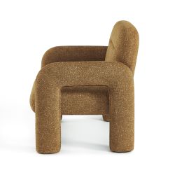 Fauteuil fixe BOLA 1 place tissu chenille jaune