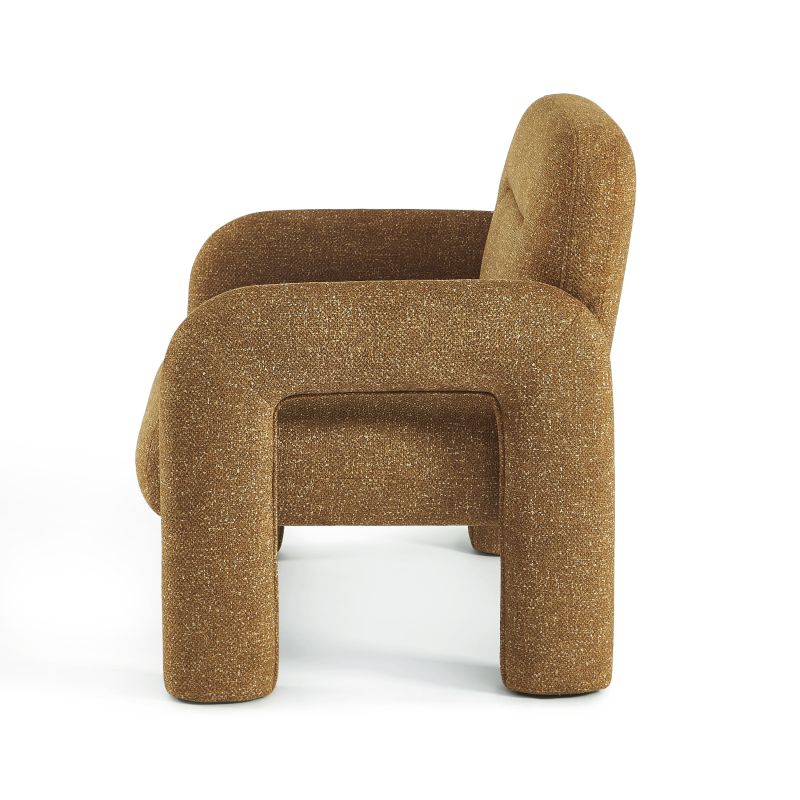 Fauteuil fixe BOLA 1 place tissu chenille jaune