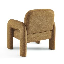 Fauteuil fixe BOLA 1 place tissu chenille jaune