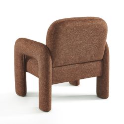 Fauteuil fixe BOLA 1 place tissu chenille terracotta