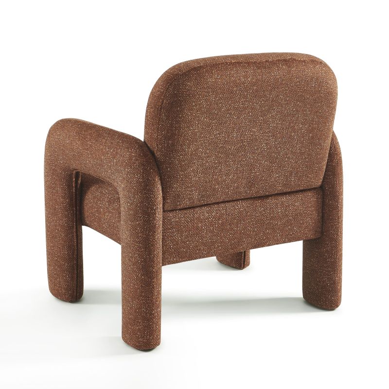 Fauteuil fixe BOLA 1 place tissu chenille terracotta