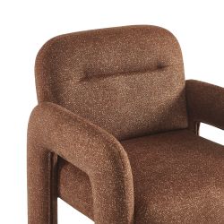 Fauteuil fixe BOLA 1 place tissu chenille terracotta