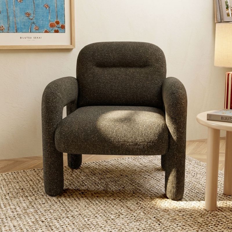 Fauteuil fixe BOLA 1 place tissu chenille vert