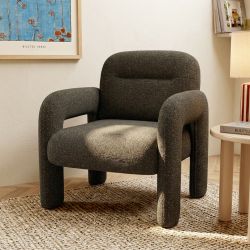 Fauteuil fixe BOLA 1 place tissu chenille vert