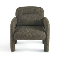 Fauteuil fixe BOLA 1 place tissu chenille vert