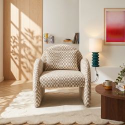 Fauteuil fixe COMA 1 place tissu chenille beige