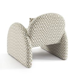 Fauteuil fixe COMA 1 place tissu chenille beige