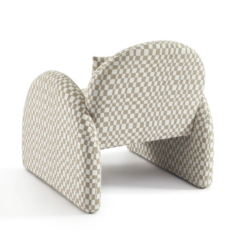 Fauteuil fixe COMA 1 place tissu chenille beige