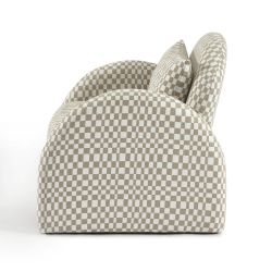 Fauteuil fixe COMA 1 place tissu chenille beige