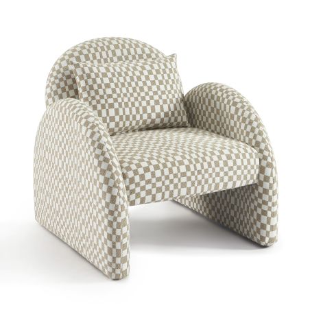 Fauteuil fixe COMA 1 place tissu chenille beige