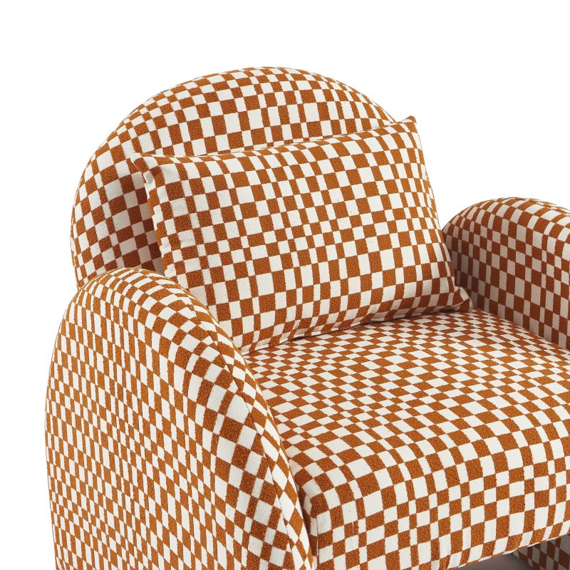 Fauteuil fixe COMA 1 place tissu chenille terracotta