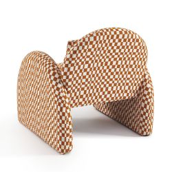 Fauteuil fixe COMA 1 place tissu chenille terracotta