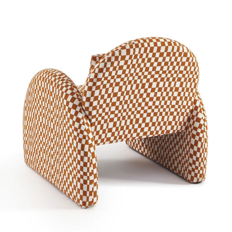 Fauteuil fixe COMA 1 place tissu chenille terracotta