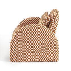 Fauteuil fixe COMA 1 place tissu chenille terracotta