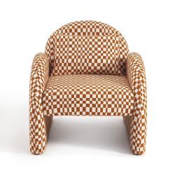 Fauteuil fixe COMA 1 place tissu chenille terracotta