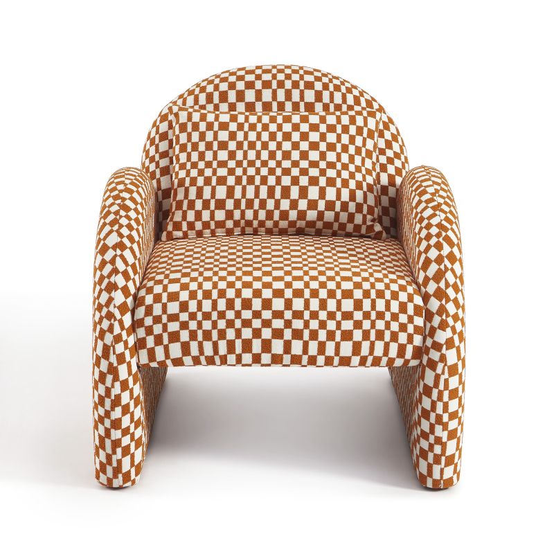 Fauteuil fixe COMA 1 place tissu chenille terracotta