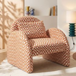Fauteuil fixe COMA 1 place tissu chenille terracotta