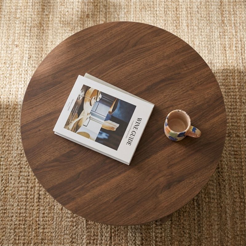 Table basse LILA effet noyer 80cm