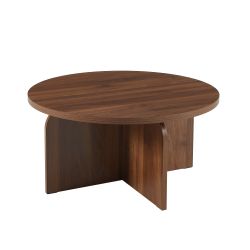 Table basse LILA effet noyer 80cm