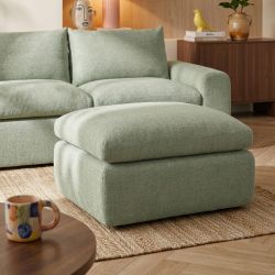 Pouf compressé MEKA 1 place tissu chenille marron