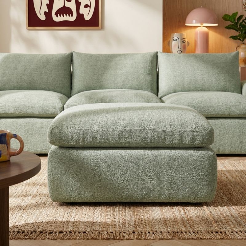 Pouf compressé MEKA 1 place tissu chenille marron