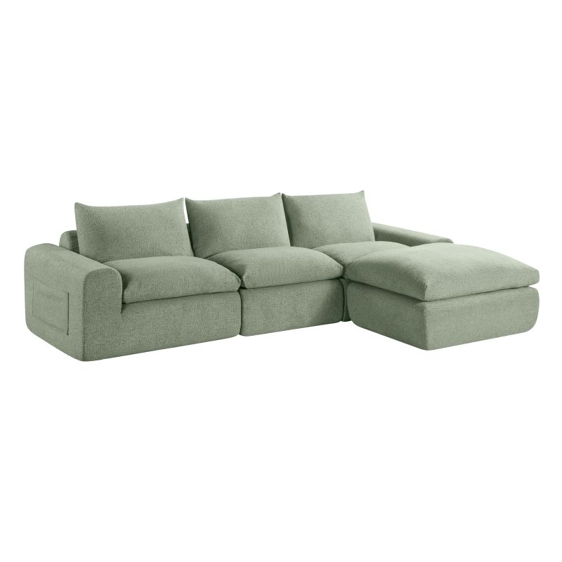 Pouf compressé MEKA 1 place tissu chenille marron