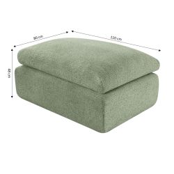 Pouf compressé MEKA 1 place tissu chenille marron