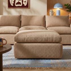 Pouf compressé MEKA 1 place tissu chenille vert