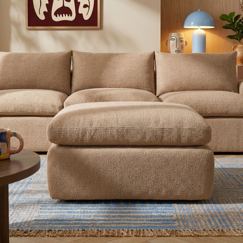 Pouf compressé MEKA 1 place tissu chenille vert