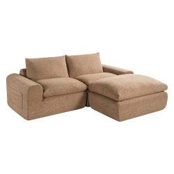 Pouf compressé MEKA 1 place tissu chenille vert