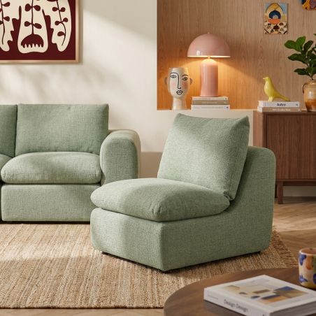 Chauffeuse compressée MEKA 1 place tissu chenille vert