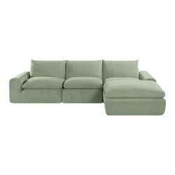 Chauffeuse compressée MEKA 1 place tissu chenille vert