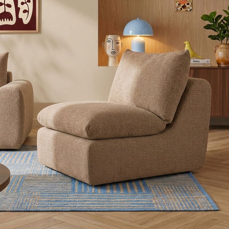Chauffeuse compressée MEKA 1 place tissu chenille marron