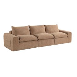 Chauffeuse compressée MEKA 1 place tissu chenille marron