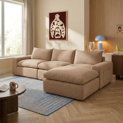 Chauffeuse compressée MEKA 1 place tissu chenille marron