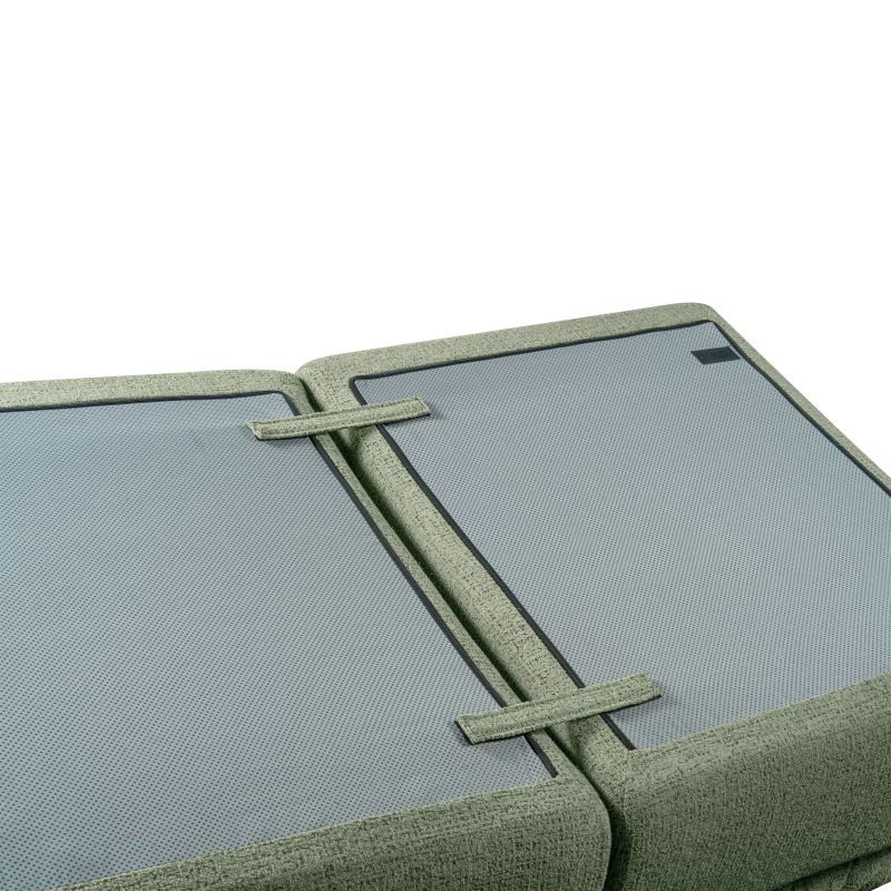 Canapé droit modulable compressé MEKA 3 places tissu chenille vert