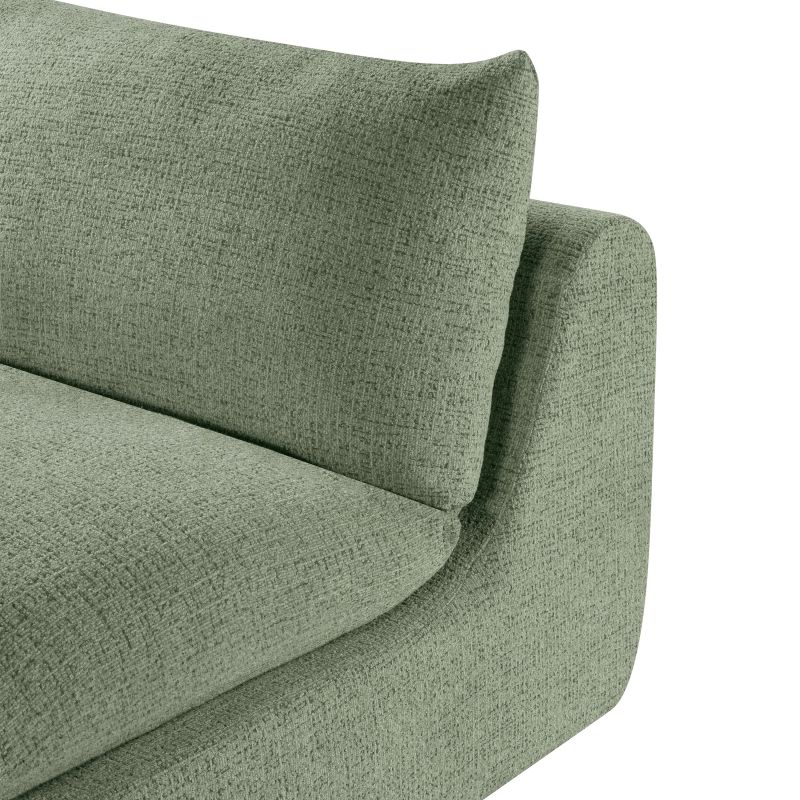 Canapé droit modulable compressé MEKA 3 places tissu chenille vert