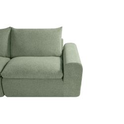 Canapé droit modulable compressé MEKA 3 places tissu chenille vert