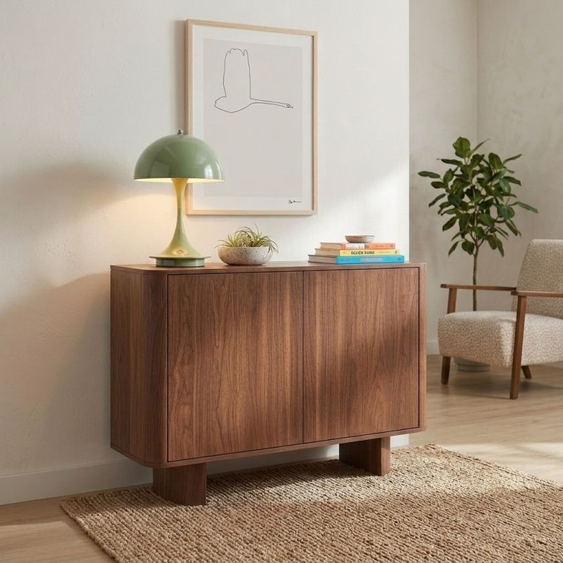 Buffet haut ORLO effet noyer 2 portes 90cm