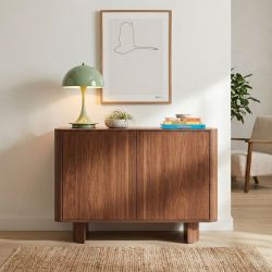 Buffet haut ORLO effet noyer 2 portes 90cm