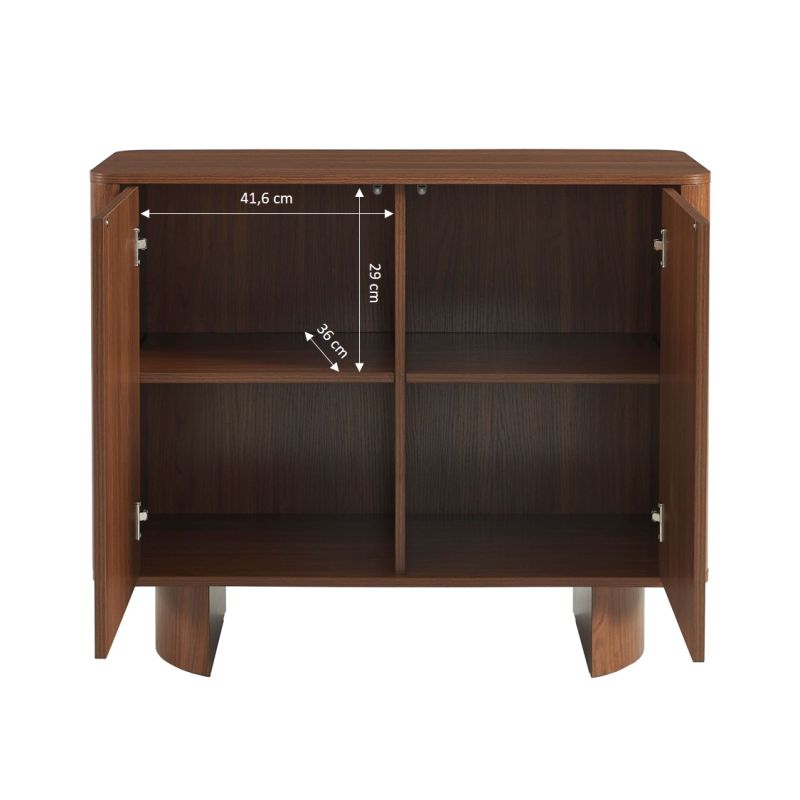 Buffet haut ORLO effet noyer 2 portes 90cm