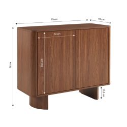 Buffet haut ORLO effet noyer 2 portes 90cm