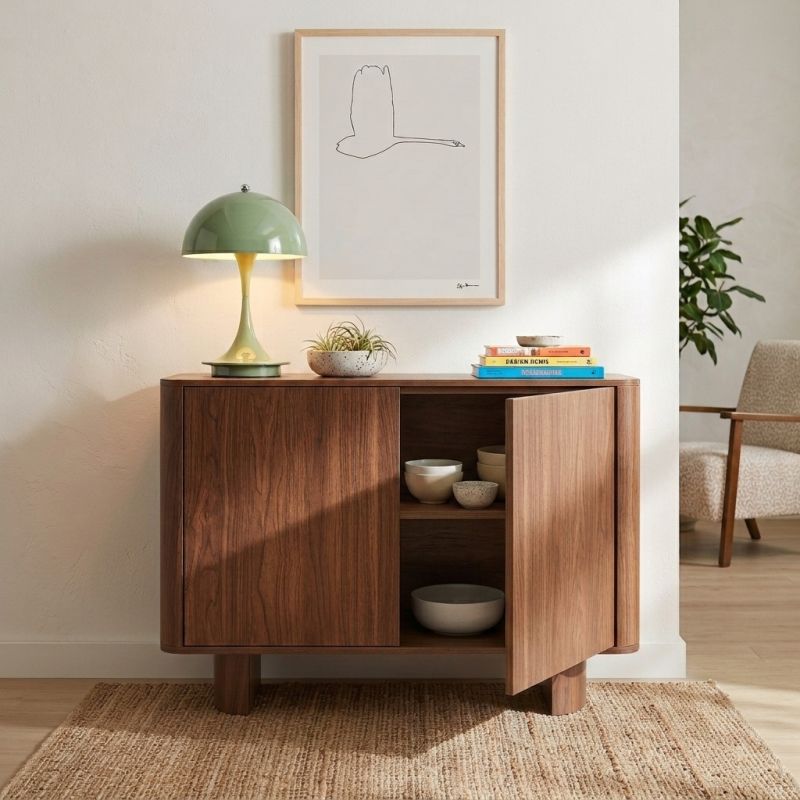 Buffet haut ORLO effet noyer 2 portes 90cm