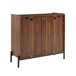 Commode SANA 3 tiroirs effet noyer et poignées noires