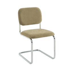 Lot de 2 chaises SELA tissu vert et pieds métal