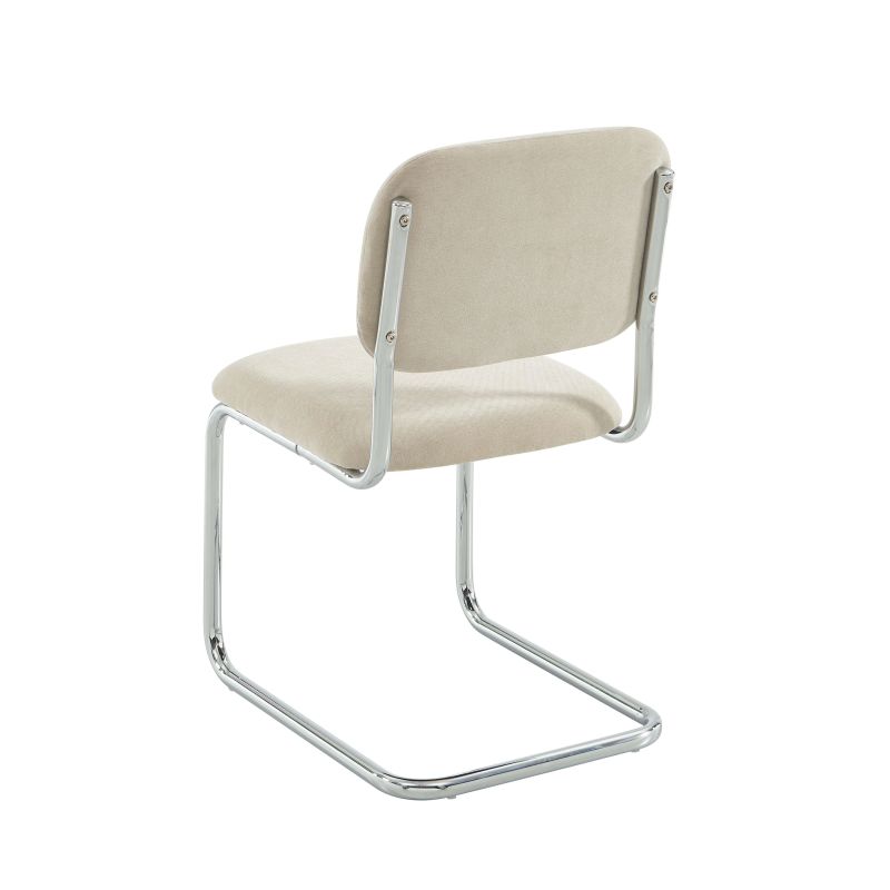 Lot de 2 chaises SELA tissu beige et pieds métal